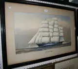 W.A. Smyth, Fiery Cross' (Study of the Tea Clipper), watercolour and gouache