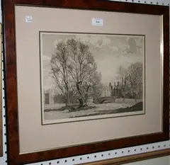 Vera Down, Kings College Cambridge, aquatint