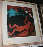 Alison Milner-Gulland, Battle over Chanctonbury, mixed media etching with hand colouring and heightened in gilt