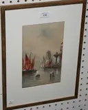 T. Mortimer, View of a Venetian Canal, watercolour and gouache
