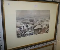 Peter Partington, Snow - Gravesend, watercolour