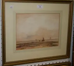 F.J. Aldridge, Worthing Sands, watercolour