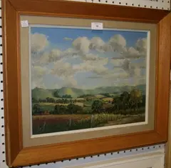 F.W. Ayling, Sussex Downs from Trotton, oil on board