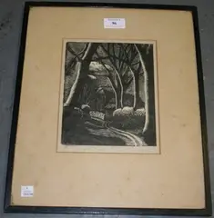Ursula Bradshaw, The Road to the Farm, woodcut
