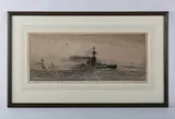 William Lionel Wyllie, Battleships at sea, etching