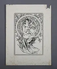 Alphonse Mucha, Banquet offert à Mme de Montholon et Maurice Monthiers, lithograph
