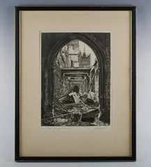 William Washington, ”Ayes” Lobby, House of Commons, 1941, etching