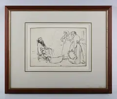 Edmund Blampied, The Sick Man, etching