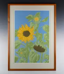 Valerie Christmas, Sunflowers, 1983, colour screenprint