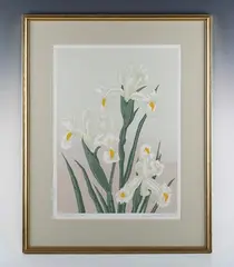 Valerie Christmas, Irises, 1982, colour screenprint