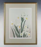 Valerie Christmas, Irises, 1982, colour screenprint
