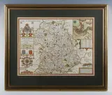 John Speed, Shropshyre described’: map of Shropshire, engraving with hand-colouring