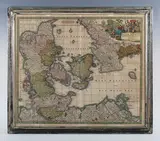 Mattei Seutteri, Daniae Regnum cum Ducatu Holsatiae et Slesvici': map of Denmark, engraving with hand-colouring