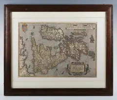 Abraham Ortelius, Angliae, Scotiae, et Hiberniae sive Britannicar: Insularum Descriptio' (1573): map of the British Isles, engraving with hand-colouring