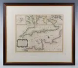 Richard William Seale, A correct Chart of the English Channel', circa 1745, including vignette maps of the Isles of Scilly, Falmouth Haven, Plymouth Sound and the Isle of Wight, engraving with hand-colouring