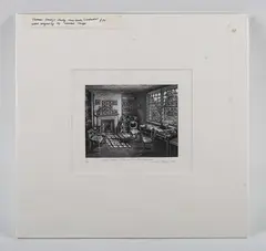 Howard Phipps, Thomas Hardy’s Study, Max Gate, Dorchester’; ‘The Churchyard Wall’; ‘Harvest Thanksgiving’; ‘Interior, The Dining Room, Whittington Court’, three wood engravings, all signed artist proofs and one colour wood engraving