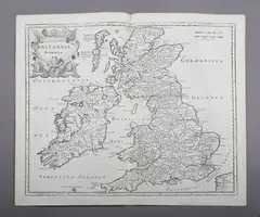 Robert Morden, Britannia Romana': map of Roman Britain, engraving