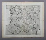 William Hole, Engalond Anglia Anglosaxonum Heptarchia': map of England, engraved for Camden's Britannia, engraving