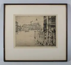 Clarence Gagnon, Grand Canal, Venice, 1906, drypoint etching
