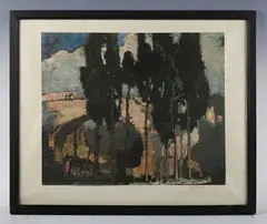 Spanish Bridge by Sir Frank Brangwyn, colour print, sold Feb 2026