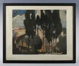 Sir Frank Brangwyn, Spanish Bridge, colour print