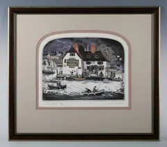 Graham Clarke, Anchor & Hope, coloured etching with aquatint