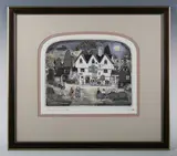 Graham Clarke, Bat & Ball, coloured etching with aquatint
