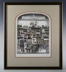 Graham Clarke, Albert All, coloured etching with aquatint