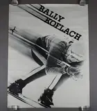 Albert Burkart, Bally Koflach', advertising poster for the Swiss shoe brand, marketing leather racing ski boots, 1964, artwork A. Burkhart, photograph W. Kobelt