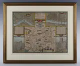 John Speed, Midle-Sex described with the most Famous Cities of London and Westminster': Map of Middlesex, described by John Norden, sold by Thomas Bassett, engraving with later hand-colouring