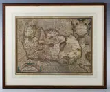 Abraham Ortelius, Hiberniae Britannicae Insulae Nova Descriptio. Irlandt': Map of Ireland, engraving with hand-colouring