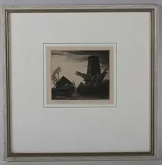 Stanley Roy Badmin, Fallen Mill Sails' (1931), etching