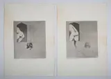 Elisabeth Frink, The Miller’s Tale I'; 'The Miller’s Tale II', two, etchings with aquatint