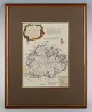 Emanuel Bowen, A New and Accurate Map of the Island of Antigua or Antego, engraving with hand colouring