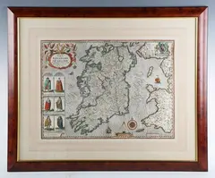 John Speed, The Kingdome of Irland: map of Ireland, engraving with hand colouring
