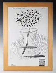 David Hockney, Still life, limited edition, original, offset lithograph headed 'Aug 16 ’90 11:03 DH In The Hills P.7/25'