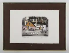 Rifleman'; 'Royal Oak'; 'Mogs Court'; 'Hovis' (ex-proof 7/15) by Graham Clarke, four colour etchings with aquatint, sold May 2025