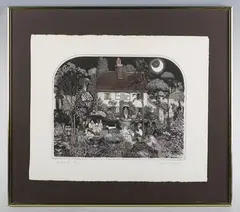 Brewup by Graham Clarke, colour etching with aquatint, sold May 2025