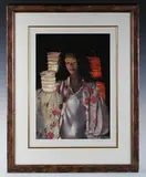 Robert Lenkiewicz, Anna with Paper Lanterns, colour print