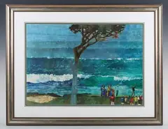 Bernie Fuchs, A T & T, Pebble Beach: golfing scene, colour giclée print