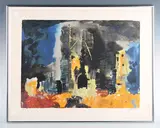 John Piper, Ruined Church, Bawsey, colour screenprint