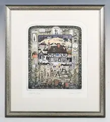 Hopalong by Graham Clarke, etching with hand colouring, sold Feb 2025