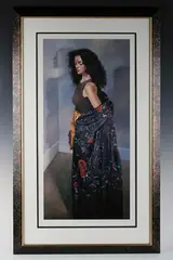 Robert Lenkiewicz, Anna with Black Shawl, colour print