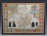 John Speed, Cambridgeshire described with the devision of the Hundreds, the Townes situation with the Armes of the Colleges of that Famous Universiti' (Map of the County), engraving with later colour