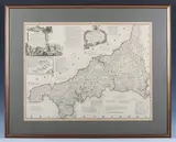 Thomas Kitchin, New and Improved Map of Cornwall, engraving hand coloured in outline