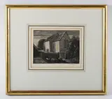 Graham Sutherland, The Meadow Chapel, monochrome etching