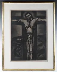 Georges Rouault, Crucifixion, monochrome lithograph