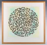 Zadok Ben David, Conversation Piece, etching with aquatint with a watercolour background