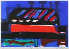 Lilian Neilson, Fox in Blue, screenprint