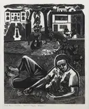 Eric James Mellon, Allegory', 20th century woodblock, artist's proof